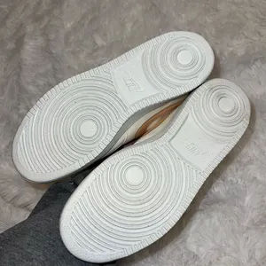 Nike Court Vision Low Basic White and Neutral Sneakers Tan Swoosh thumbnail 5