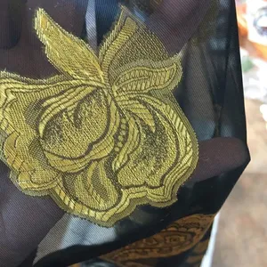 Florence Italy Gold and black silk scarf thumbnail 5