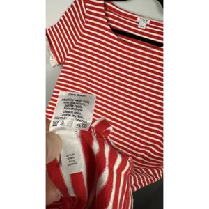J. Crew Small Dress Womens 100% Cotton‎ Striped Red White Lace Short Sleeve thumbnail 13