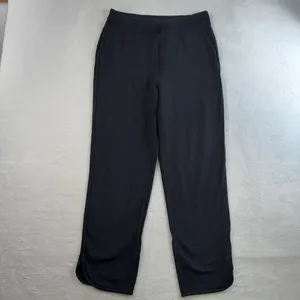 Lululemon Sz 8 Every Moment Pants 26" Black French Terry Travel‎ Lounge W5BAMS thumbnail 4