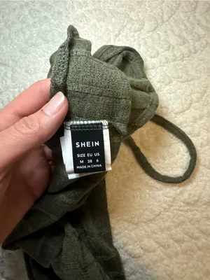 SHEIN Halter Neck Crop Top Green Medium thumbnail 4