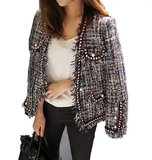 New has Pearl and has the c logo on the pearls tweed jacket nwt small thumbnail 3