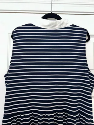 Nautica Jeans Stripe Print Ruffle Tier A-Line Dress Size XXL thumbnail 6