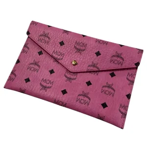 MCM Visetos Leather Clutch Bag in Pink New with Tag thumbnail 6