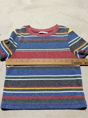 Zara trafaluc collection Multi-Color Striped Short Sleeve cropped baby tee small thumbnail 8