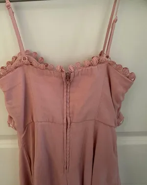 Francesca's Pink Ruffle Wrap Romper thumbnail 5