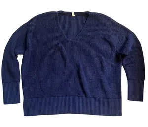 Lululemon merino wool blue v neck sweater size xl/xxl thumbnail 1
