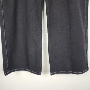 Cider Happy Hour Cargo Jeans Wide Leg Black Denim Contrast Stitch Size XL thumbnail 7