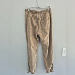 Roots Canada Hemp Jogger summer pull lounge on jogger zipper bottom Pants Medium thumbnail 4