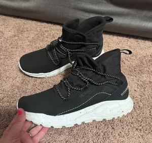 Merrell Black and White High-Top Trail Sneakers thumbnail 1