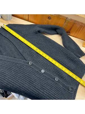 Wilfred Ribbed Black Wool-Blend Button-Up Cardigan Sweater Size Medium Classic thumbnail 11