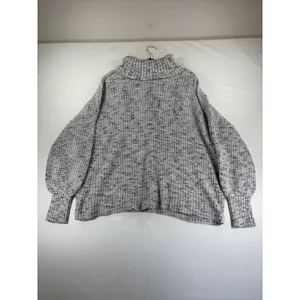 OFFLINE by Aerie Gray Marled Comfy Cotton Oversized Turtleneck Sweater Large thumbnail 6