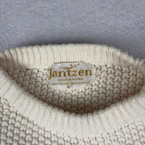 VTG 70s Jantzen Knit Duck Sweater Women's S Cream Country Cottage Prairie Autumn thumbnail 4
