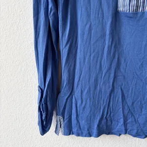 Ann Taylor Petite Blue 3/4 Sleeve Pleat Front Blouse Size MP thumbnail 5