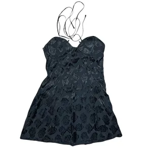 NWT For Love & Lemons Women’s Black Melody Mini Dress Size Medium and necklace thumbnail 3