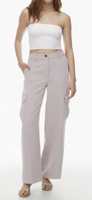 Aritzia Wilfred Bridger Cargo Pants Women's 00 Ashen Wide Leg Crepette thumbnail 1