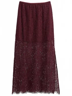 Gap Lace Maxi Skirt NWT Tuscan Red Large thumbnail 4