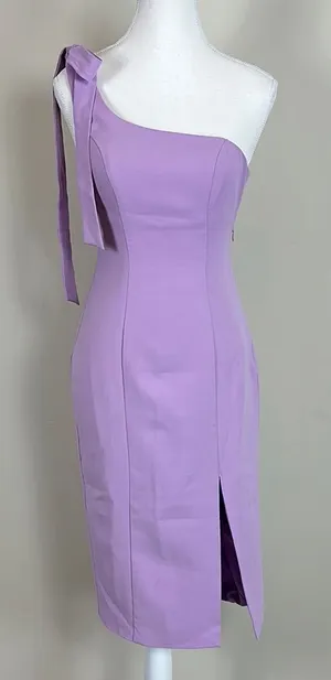 WHITE FOX Lilac‎ One-Shoulder Bow Dress Size XS thumbnail 1