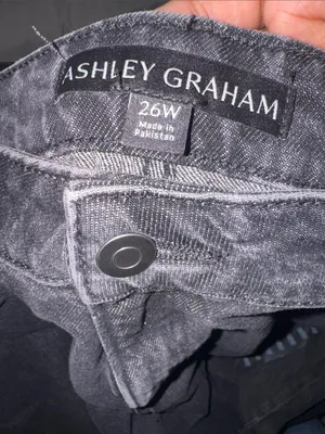 Ashley Graham Black Slouchy Wide-Leg Jeans thumbnail 5