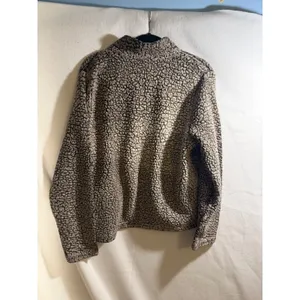 Linda Anderson Brown Sherpa Fleece Quarter Zip Pullover Sweater Womens Medium thumbnail 2