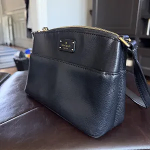 Kate Spade Crossbody Bag Womens Small Black Leather Zip Top Adjustable Strap thumbnail 4