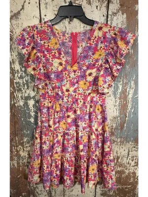 Entro floral mini v-neck dress, size Small thumbnail 3