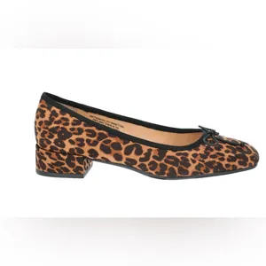 TIME and TRU Womens Block Heel Ballet Style Shoes Size 12 Wide Width Animal New thumbnail 4