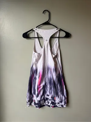 Lululemon Racerback Tank Top Purple Abstract Floral Athletic Yoga thumbnail 5