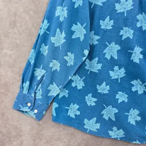 Haband Blue Leaf Cozy Flannel Y2K Vintage Button Down Long Sleeve Shirt XL‎ thumbnail 8