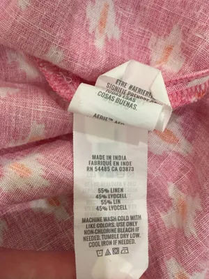 Aerie Pink Linen Blend Wrap Mini Skirt Ruffle Hem Cottagecore Medium thumbnail 12