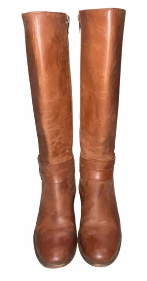 Frye Brown Leather Melissa Belted Tall Boots 7 thumbnail 1
