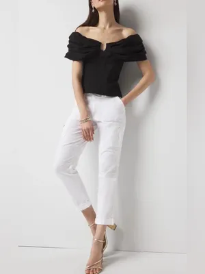 White house black market bustier Off-Shoulder Black Corset-Style Blouse thumbnail 3