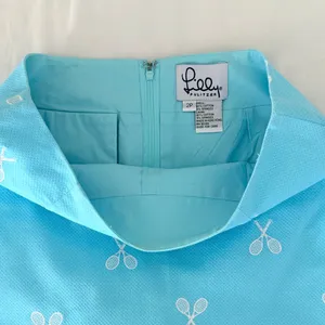 Vintage 90s y2k Lilly Pulitzer Scallop Tennis Mini Skirt - Pool Blue - 2P thumbnail 4