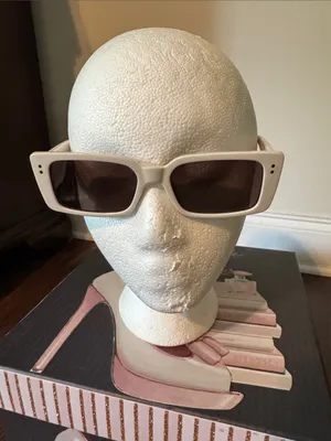 FRYE AND CO. Cream Rectangular Sunglasses with Brown Lenses thumbnail 1