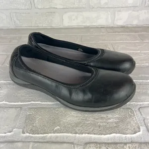 L.L. Bean Ballet Flats Shoes Womens 8 Black Leather Round Toe Slip On Sneakerina thumbnail 2