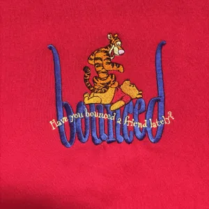 Vintage 90s Y2K Women's 2X Red Winnie The Pooh‎ Tigger Embroidered Sweatshirt thumbnail 5