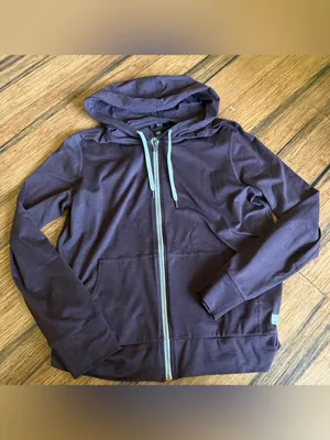 Vuori Halo Performance Hoodie 2.0 Dark Purple Heather Size Large Fig Heather thumbnail 2