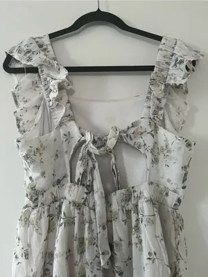 Wallflower White Floral Ruffle Mini Dress Large Cottagecore Coquette Summer thumbnail 5
