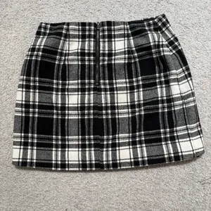 Hollister Black and White Asymmetrical Plaid Mini Skirt thumbnail 6