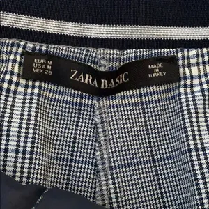 Zara Basic White, Blue & Black Plaid Dress Pants Elastic Waist Size M thumbnail 5