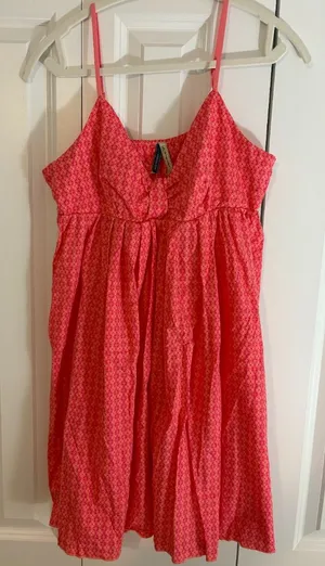 l.e.i. vintage spaghetti strap geometric sundress thumbnail 1