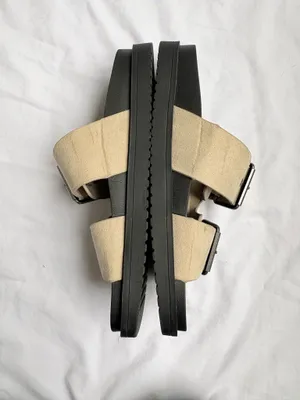 Madden NYC Double Buckle Slide Sandals Beige Black Size 9 thumbnail 3