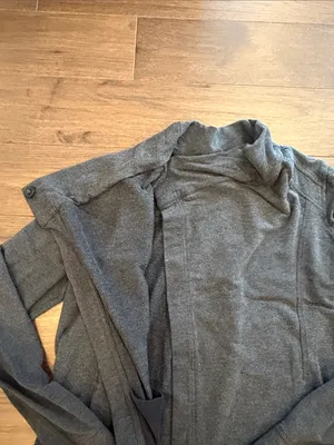 Lululemon Coast Wrap II Open Front Cardigan French Terry Gray Size 6 - C52-079 thumbnail 4