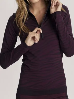 VARLEY Laurel Half Zip Pullover | Burgundy Zebra | S/M | Like New‎ thumbnail 8