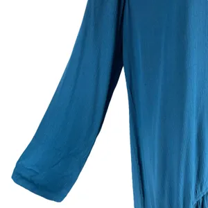 Soft Surroundings Mirabella Moroccan Ruffle Dress Lagenlook Teal Size M thumbnail 7