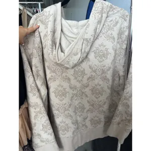 y2k Floral Damask Zip Up Hoodie Beige Tan Sonoma Plus Size 2X NWT thumbnail 6