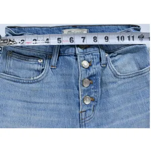 Madewell Demi-Boot Cut Jeans Light Wash Blue Button Fly High Rise Denim Womens thumbnail 6