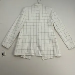 Bar III Womens Windowpane Double Breasted Blazer White Black Grid Suit Jacket‎ M thumbnail 2