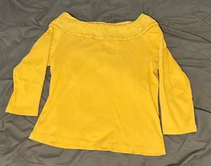Yellow y2K Sparkly Top  thumbnail 3