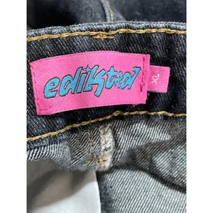 Edikted Women's Black Dark Wash High Rise Wide Leg Baggy Denim Jeans Size XL thumbnail 5